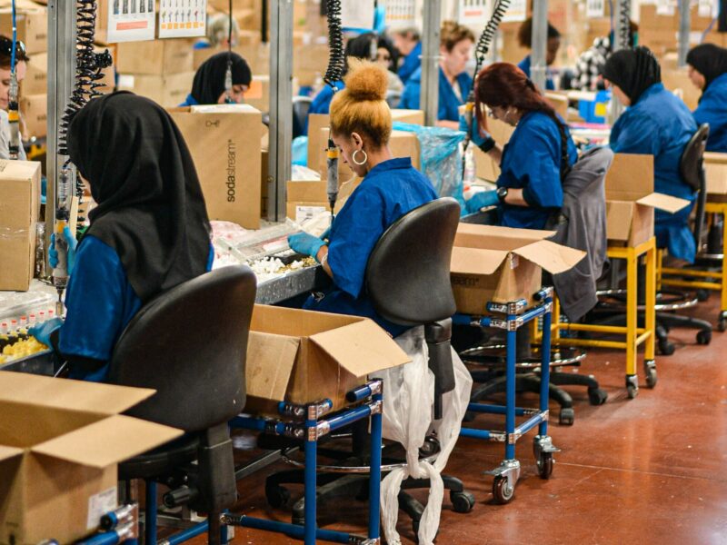 Workers at Soda Stream Factory