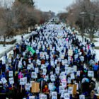 Minnesota Teachers protesting at the Capitol