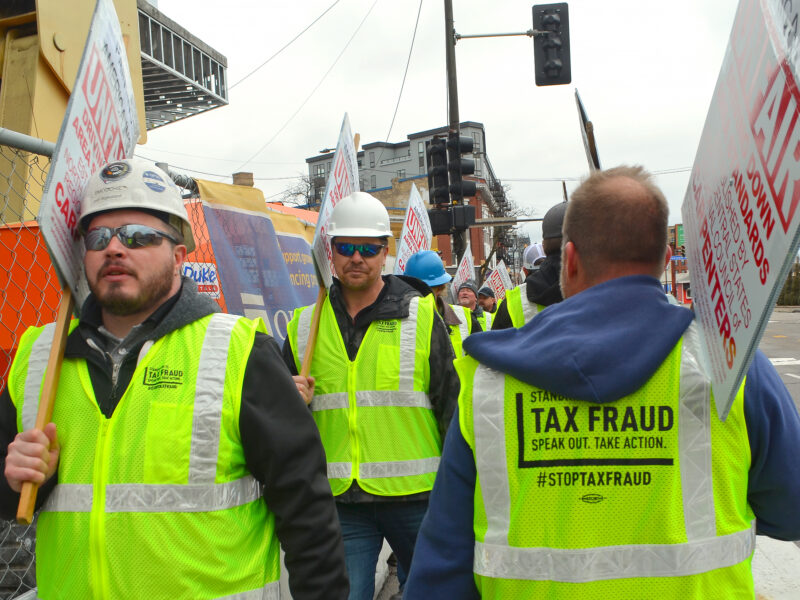Protesting Carpenter Union Members