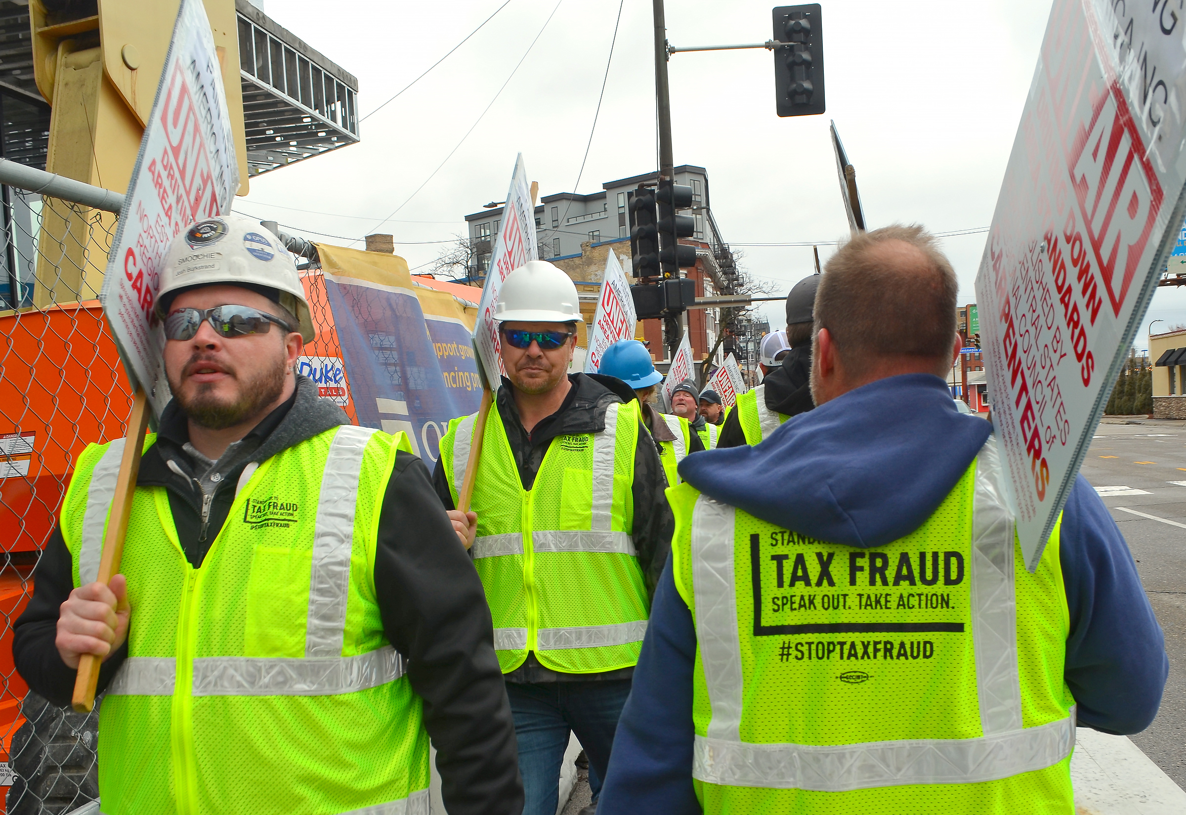 Protesting Carpenter Union Members