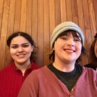 Workers from the recently unionized St. Cloud, Minn., Starbucks location pose for a photo: (Left to right) Maya Figallo, McKaylie Cobb, Courtney Fahland, Autumn Anderson.